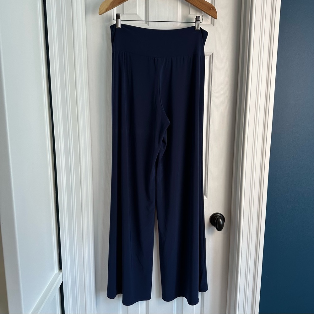 Clara Sun Woo Women's Navy Long Palazzo Wide Leg Pants EUC - Picture 2 of 4